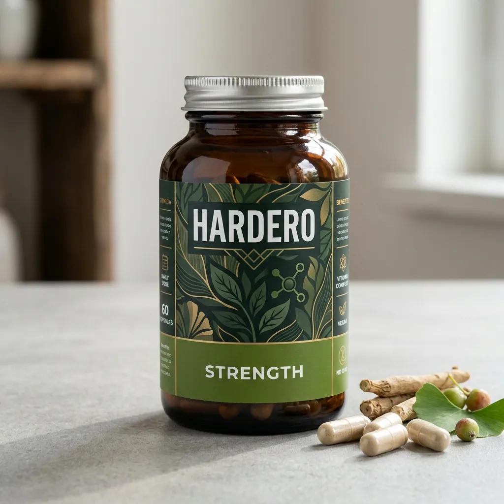 Hardero supplement bottle - men's pelvic health supplement Australia